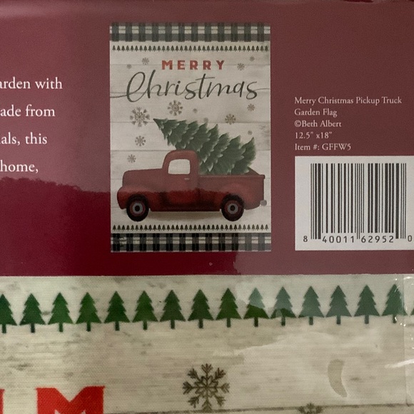 Merry Christmas Pickup Truck Garden Flag  Nostalgic Vintage Farm Truck 12.5x18" - Picture 4 of 13